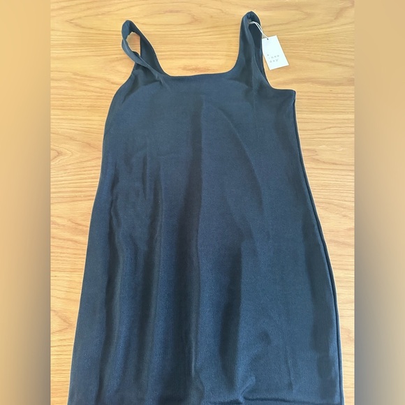 Black Ribbed Slip Dress - Picture 2 of 2